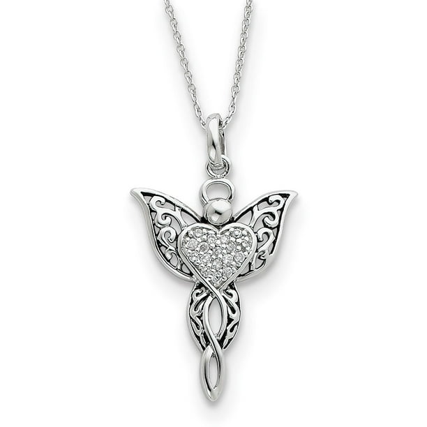 Sterling Silver Antiqued Family Blessings 18in Necklace Sterling Silver Antiqued Family Blessings 18in Necklace